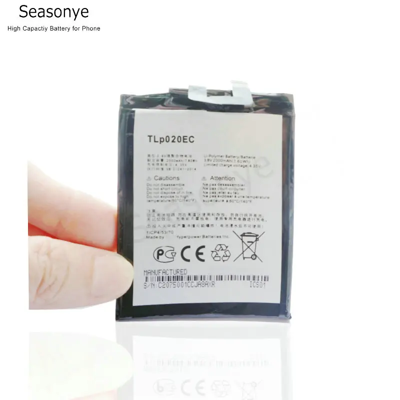 Seasonye Розничная/оптовая продажа 2000mAh / 7.60Wh TLp020EC телефонная сменная батарея для Alcatel