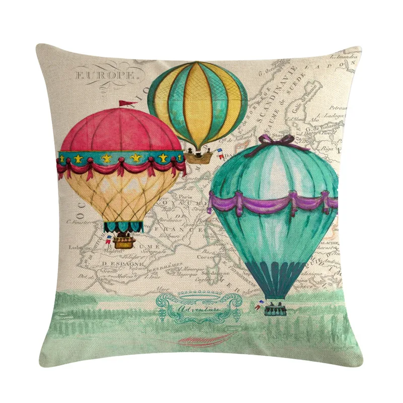 Чехол на подушку в богемном стиле с рисунком воздушного шара Наволочка для