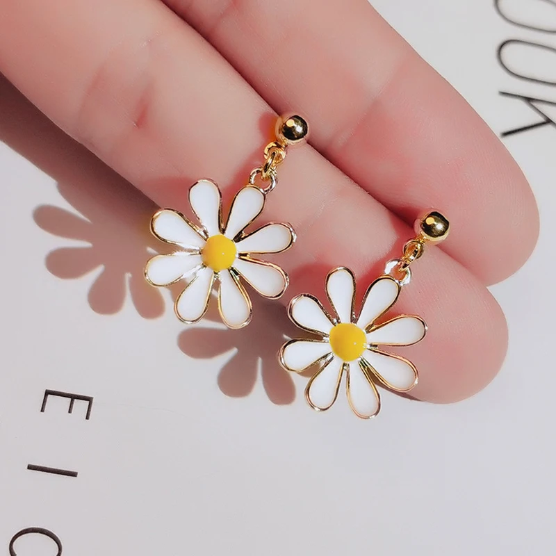 Женские серьги-гвоздики в Корейском стиле милые летние цветочные украшения с