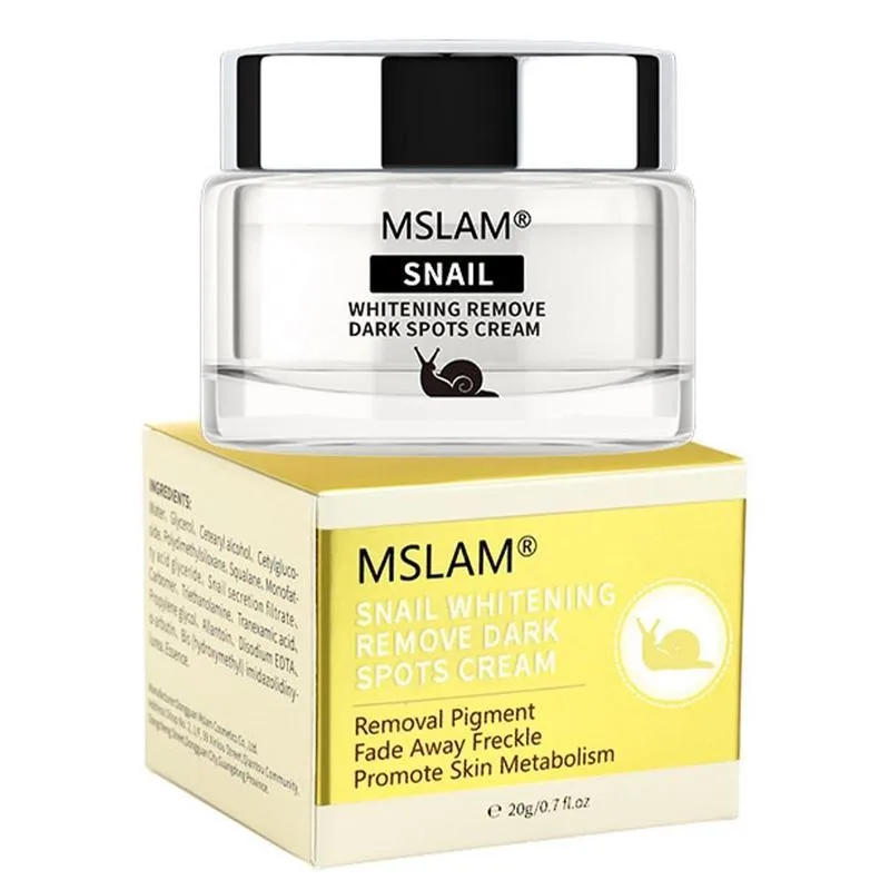 

MSLAM Anti Aging Snail Face Cream Anti Freckle Whitening Cream Dark Spot Remover Skin Lightening Serum Dark Skin Care 20g
