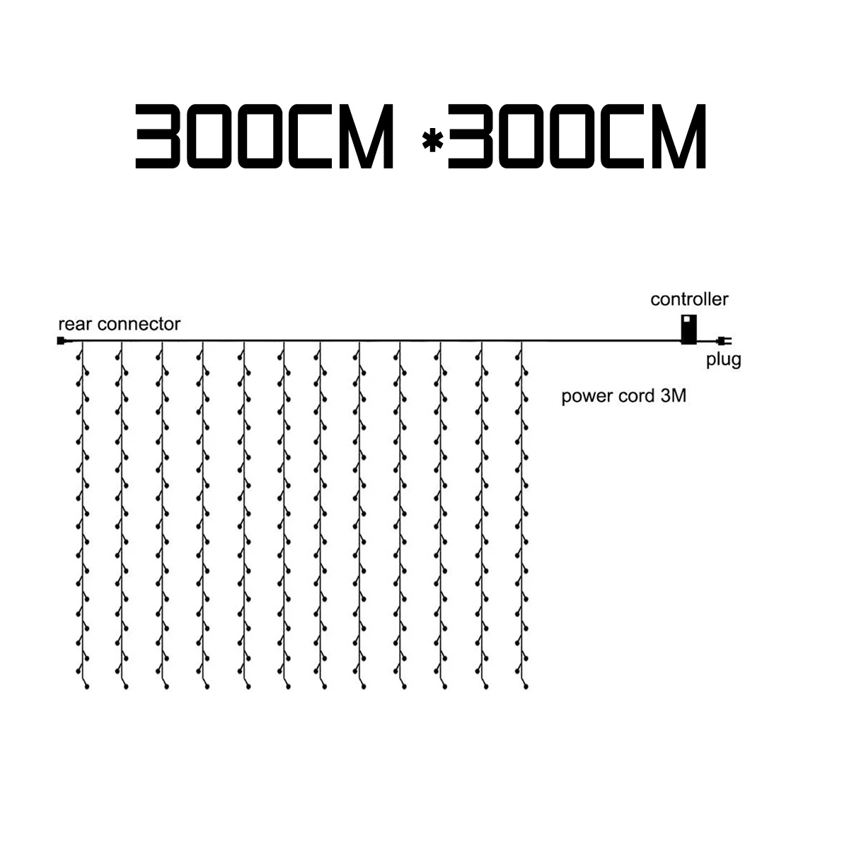 

3x3m LED Icicle String Lights Christmas Fairy Lights Garland Outdoor Home LED Strip For Wedding/Party/Curtain/Garden Decoration