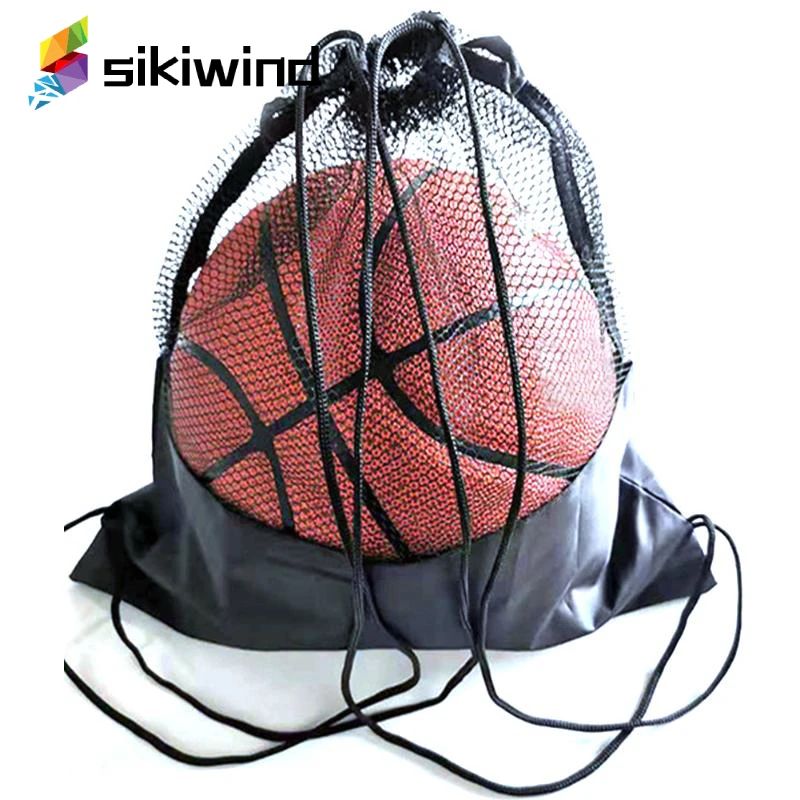 Черные баскетбольные сетчатые сумки портативная спортивная сумка для