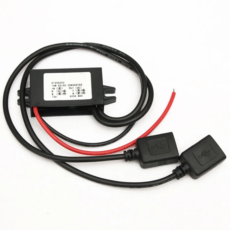 Адаптер питания Autoleader с 12 В на 5 двойной USB адаптер конвертер кабель модуль разъем