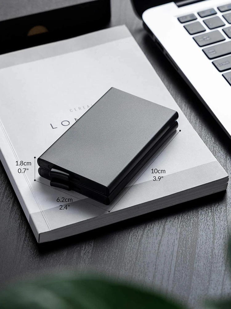 2022 new card case metal with rfid nfc protection card wallet men wallet double aluminum card case for 10 cards free global shipping