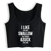 crop top women i lick salt swallow tequila and suck lime funny grunge aesthetic gothic y2k tank top female clothes