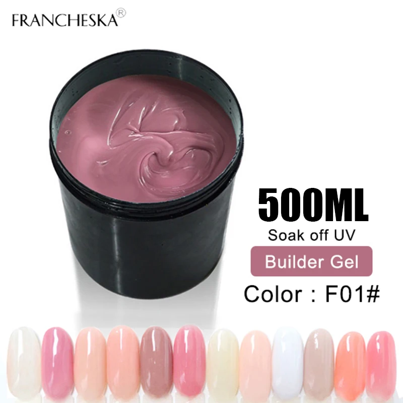 500ml builder F01 500 мл Заводская основа для ногтей, грунтовка для ногтей, гель, без необходимости, лампа, быстрая сушка, анастомоз, без кислоты, грунтовка для ногтей, верхнее Базовое покрытие, строительный гель для полировки - Цвет: 500ml builder F01