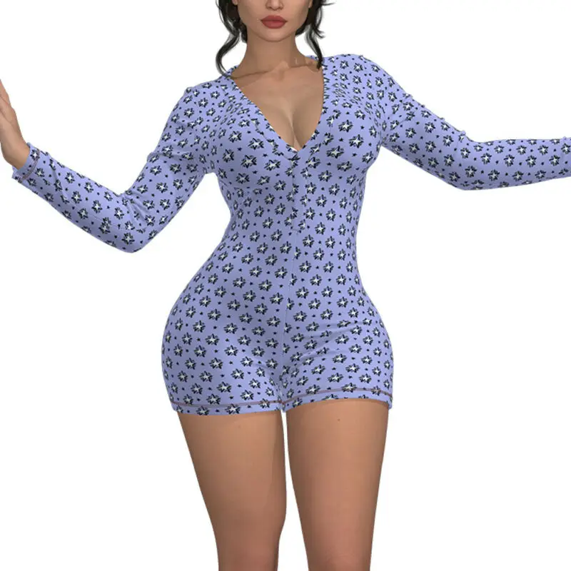 

Fashion Women Playsuit Lady Romper Women Casual Home Apparel Slim Fit Jumsuit Sexy Sleepwear Summer Pencil Bodysuit