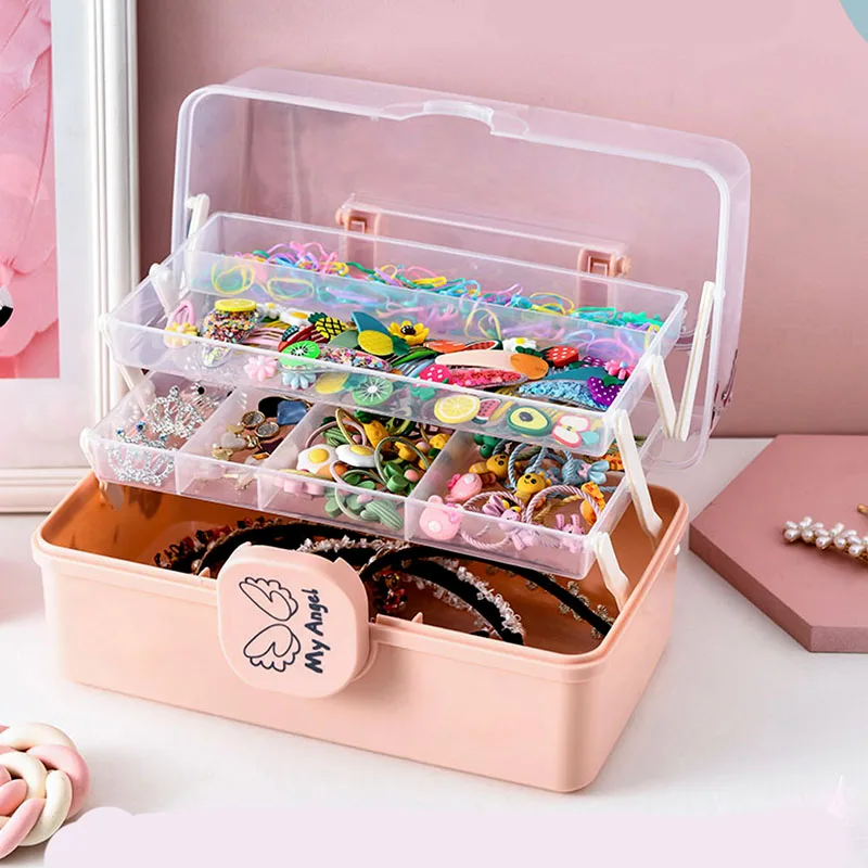 

Children's hair accessories storage box girl baby hairpin rubber band headdress hair clip ring dressing cute hair rope jewelry b