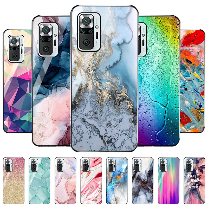 

Redmi Note 10 Pro Case Marble Tempered Glass Case For Xiaomi Redmi Note 9 Pro Cases Redmi Note9 11 Pro 8T 8 9S 10S 9C NFC Cover