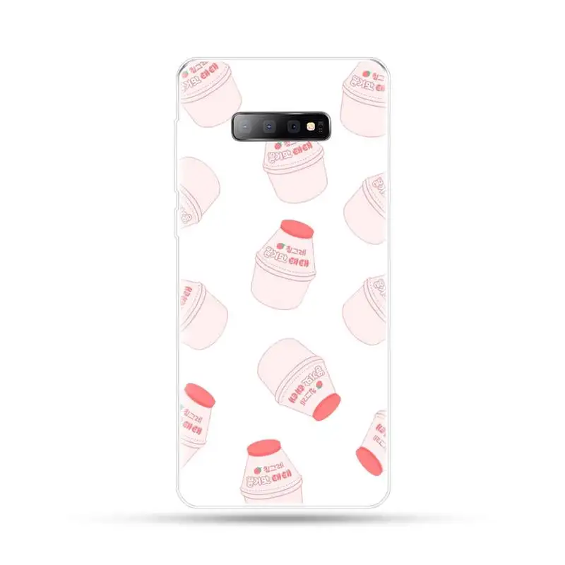 

Strawberry Banana Milk Drink Phone Case For Samsung Galaxy S5 S6 S7 S8 S9 S10 S10e S20 edge plus lite cover shell funda capa