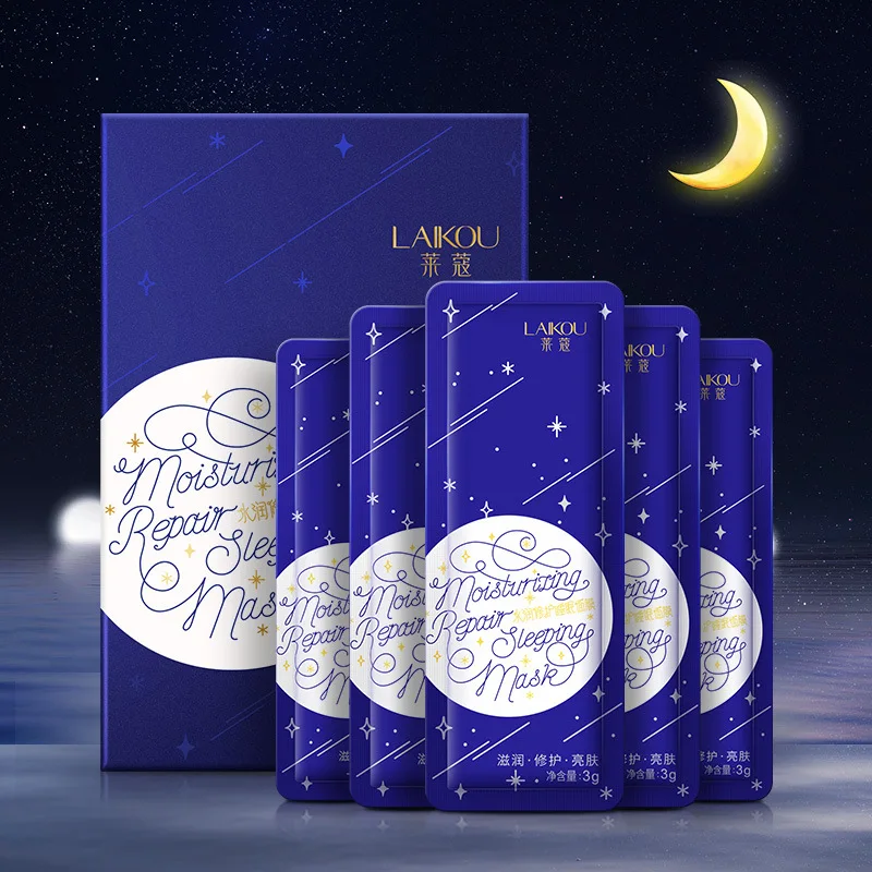 

LAIKOU Six Sleep Masks Cherry Blossoms Matcha Snail Shrinking Pores Moisturizing Whitening Sleeping Mask Face Skin Care