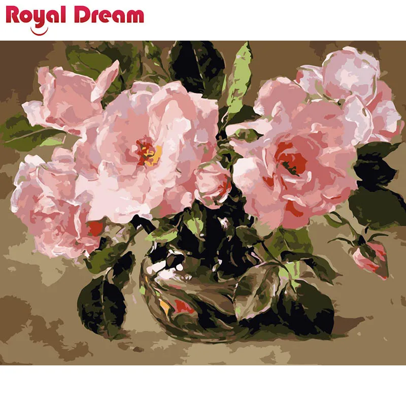 

Натюрморт роза DIY живопись по номерам холст Painitng домашнее настенное художественное изображение Раскраска по номерам для домашнего декора
