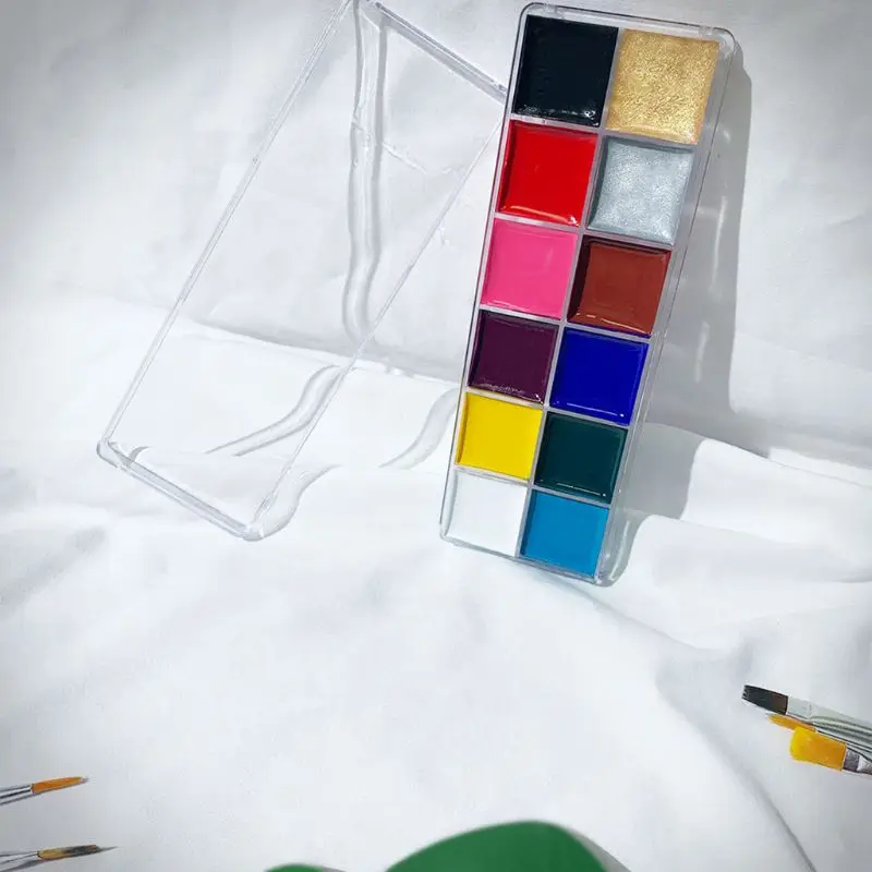 12 цветов Нетоксичная краска для лица и тела безопасная Водорастворимая масляная