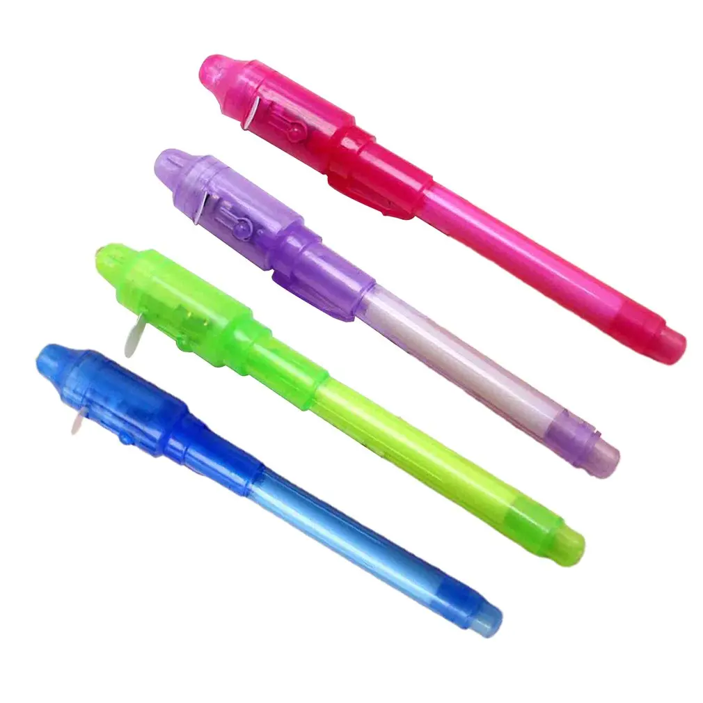 

Creative Big Head Luminous Light Pen Magic Purple 2 In 1 UV Black Light Combo Drawing Ink Pen Learning Education Toys For Child