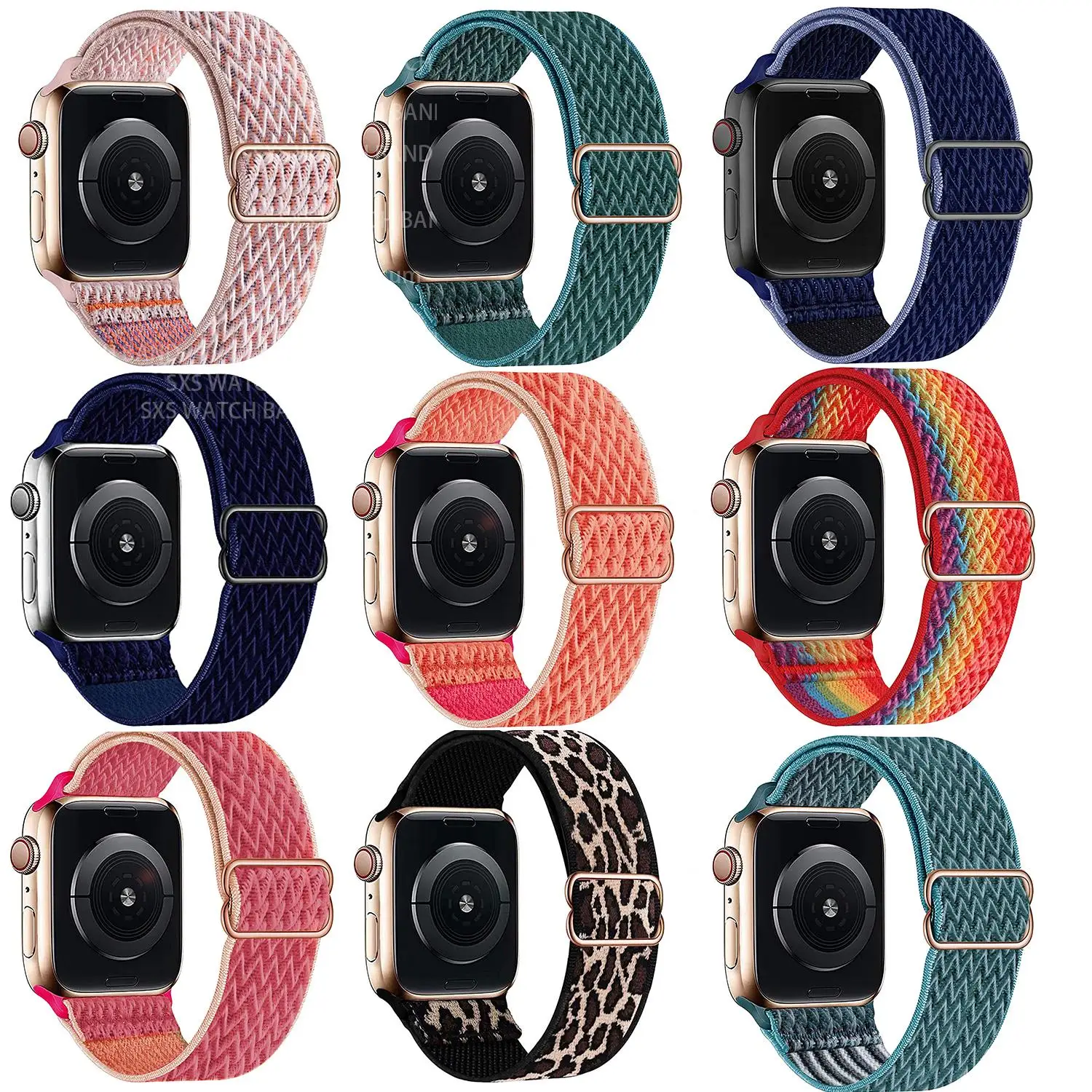 

Solo Loop Nylon Strap for Apple watch band 41mm 45mm 44mm 40mm Adjustable Elastic Scrunchie bracelet correa iWatch7 4 5 6 se