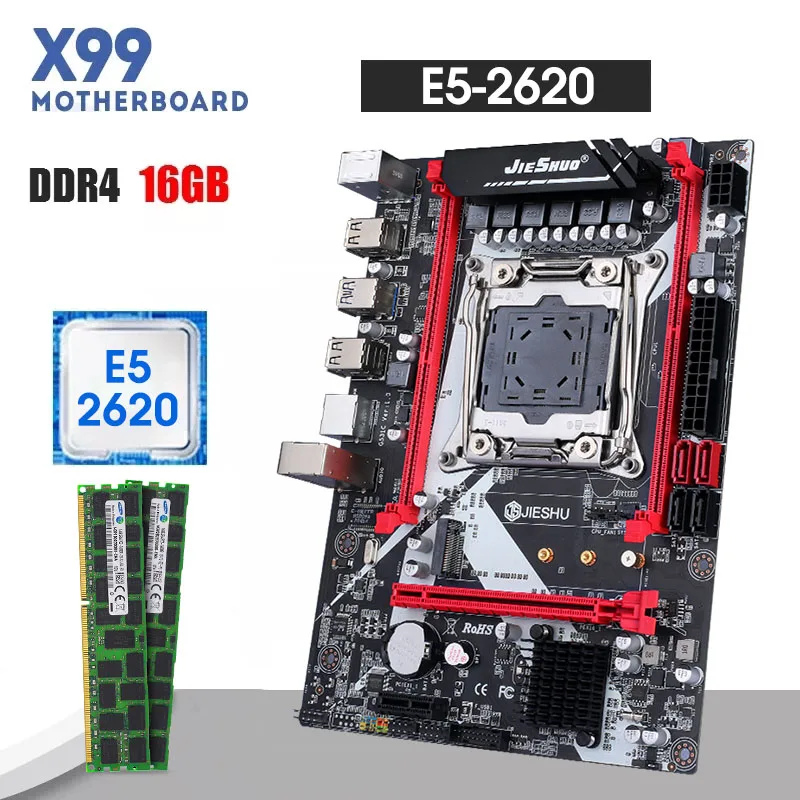 

Комплект материнской платы Kllisre X99, комплект с процессором Xeon E5 2620 V3 LGA 2011-3, Память DDR4 2 шт. X 8 ГБ = 16 Гб