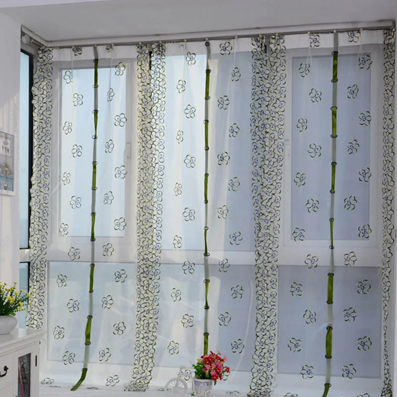 Римские занавески с цветами сливы для балкона гостиной из прозрачной марли