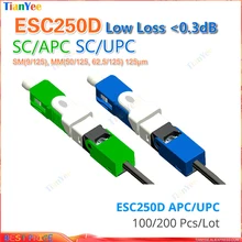 FTTH Free Shipping FTTH ESC250D SC APC and SC UPC Single-Mode Fiber Optic Quick Connector SM 250D SC/APC SC/UPC Fast Connector