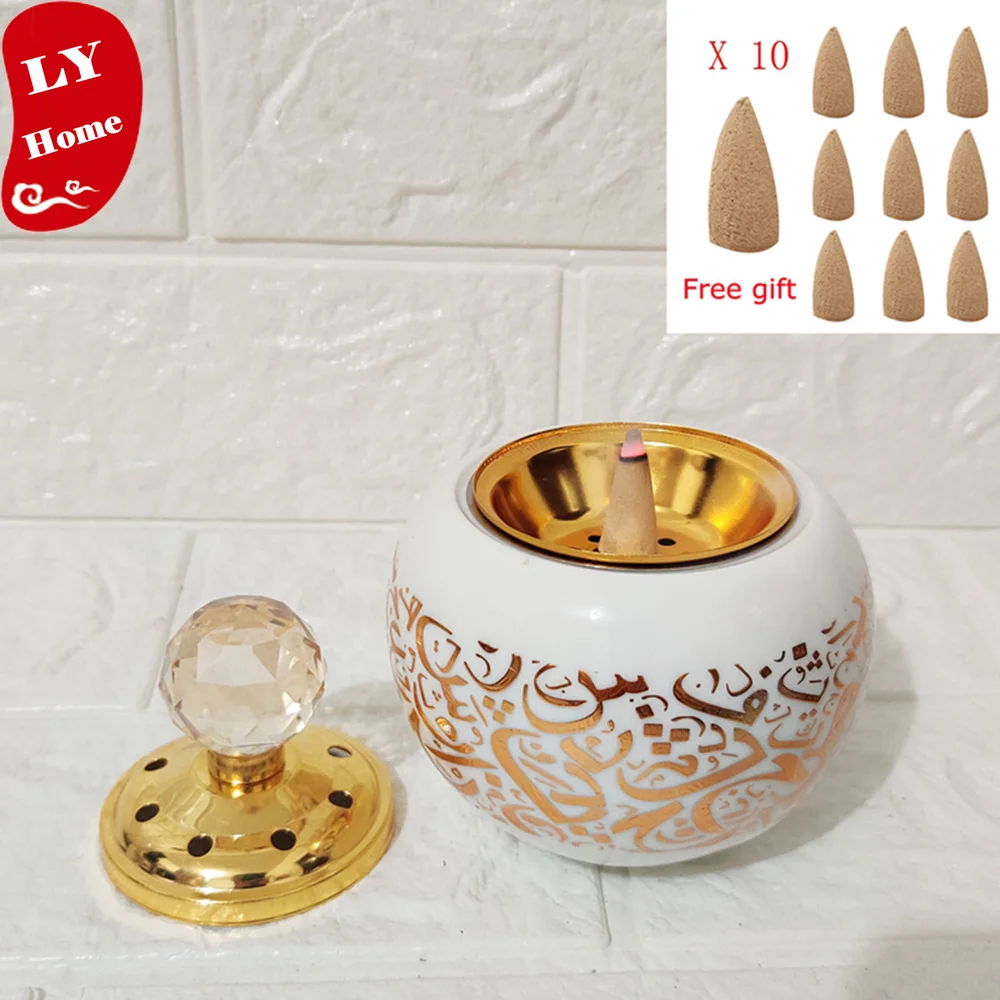 

Incense Burner Home Decor Middle Style Ceramics Incense Burner Holder quemadores de incienso مبخرة