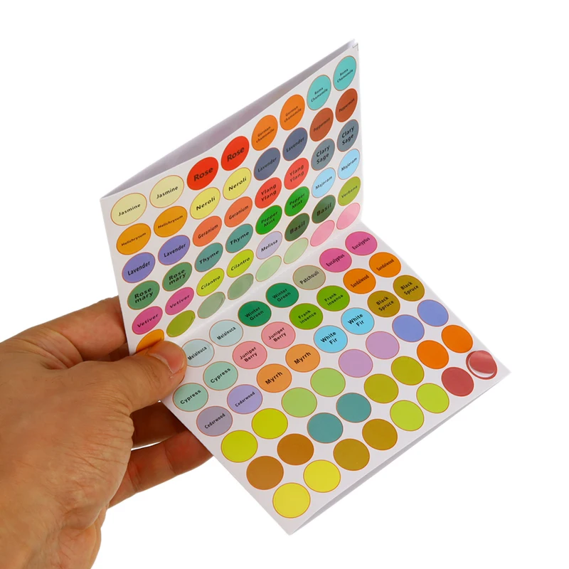 192 шт/лист бутылки с эфирным маслом колпачок этикетки для крышек Круглый Круг