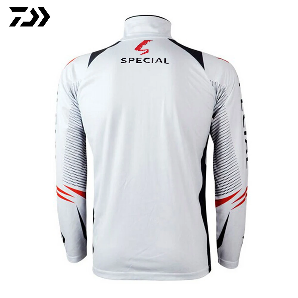 

Daiwa Black White Fishing Clothing Men Plus Size 5XL Summer Breathable Dry Sun UV Protection Sportswear Outdoor Fishing Shirts