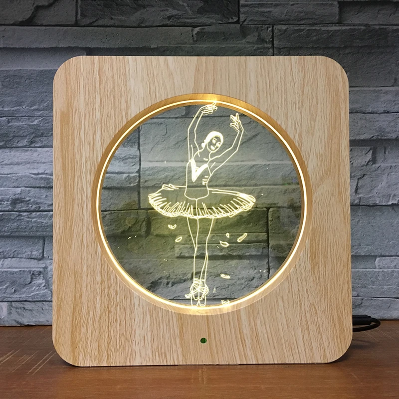 Девочка танец балет 3D светодиодный светильник Пластик ночной Светильник Сделай