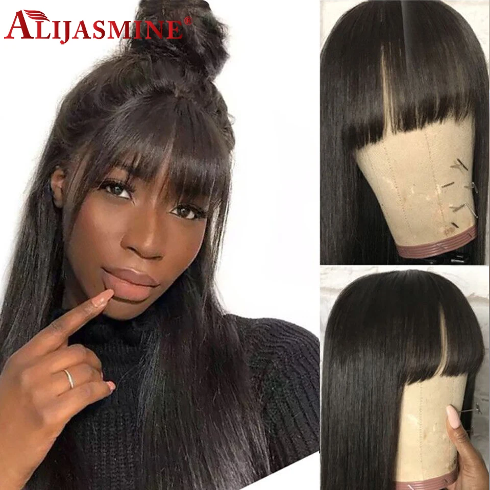 Перуанские Волосы Remy 13x6 глубокая часть кружева фронта человеческих волос парики с челкой предварительно сорванные 13x4 прямые парики с волосами младенца