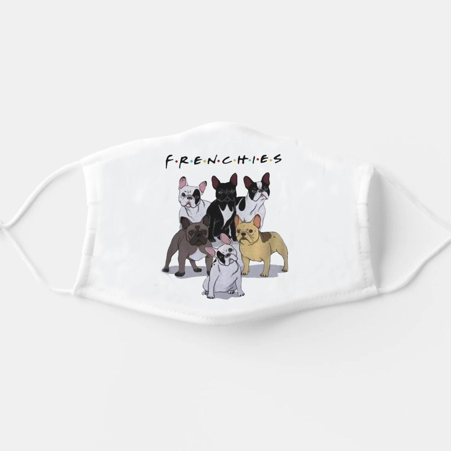 

Frenchies Dog Friend Mouth Covering Washable Reusable Fabric Face Mask with Filter