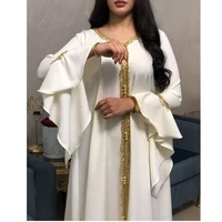 jalabiya kaftan arabic dress for women dubai turkey abaya embroidery loose djellaba muslim fashion islamic clothing white