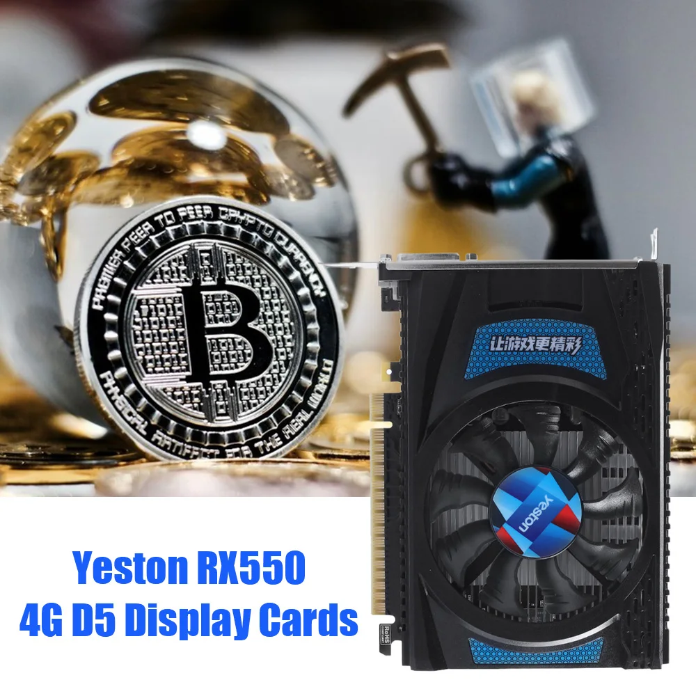 

Видеокарта Yeston Radeon RX 550 GPU 4 ГБ GDDR5 3,0 бит для игрового настольного ПК, видеокарты с поддержкой DVI-D/HDMI-совместимый/DP PCI-E