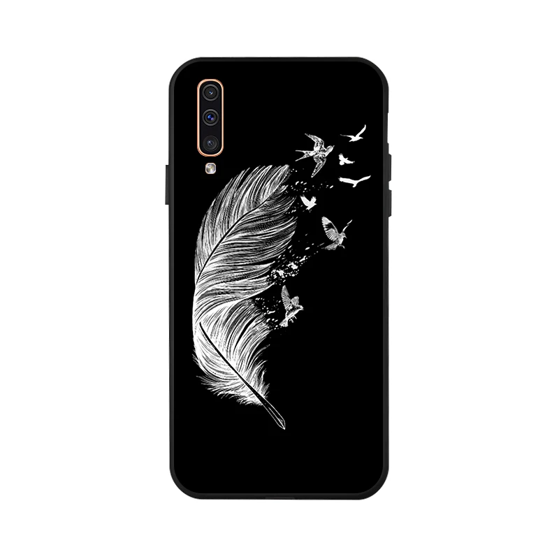

3D DIY Painted Black Case For Samsung A50 A70 A60 A40 A30 A20 A10 A20e Case Soft Cover For Samsung Galaxy A50 A70 A20e Bumper
