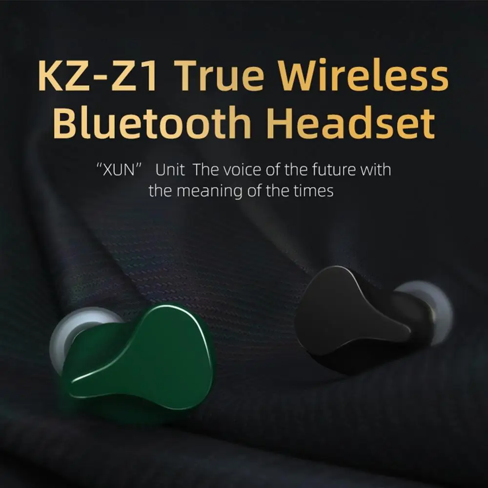 

KZ Z1 True Wireless Bluetooth Headset Binaural Earplugs In-ear Small Sports Running 5.0 Universal Long Standby Green 1