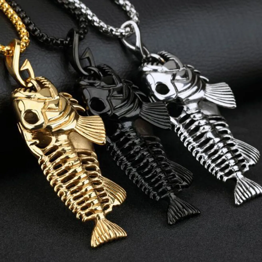 Подвески в виде рыбных костей и рыболовных крючков подвески из нержавеющей стали