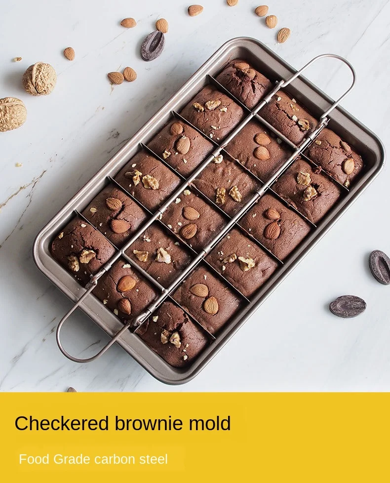 

Brownie Pan Cake Mold Non Stick Baking Plate Square Bread Baking Thickened Solid Bottom Brownie Pan cake stand
