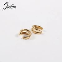 waterproof tarnish free minimalist pvd plated high quality sensible earrings stainless steel jewelry