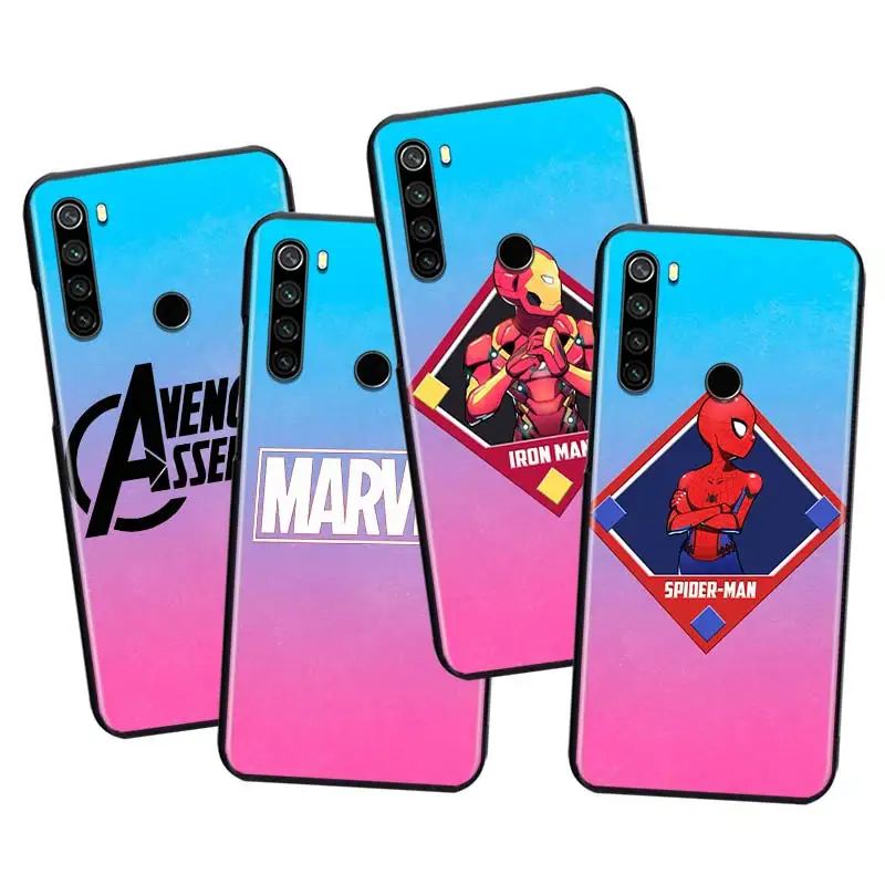 

Phone Case Avengers superhero For Xiaomi Redmi Note 4 4X 5A 5 6 7 8T 8 9T 9S 9 10 10S Prime Pro Max Black Soft TPU Cover