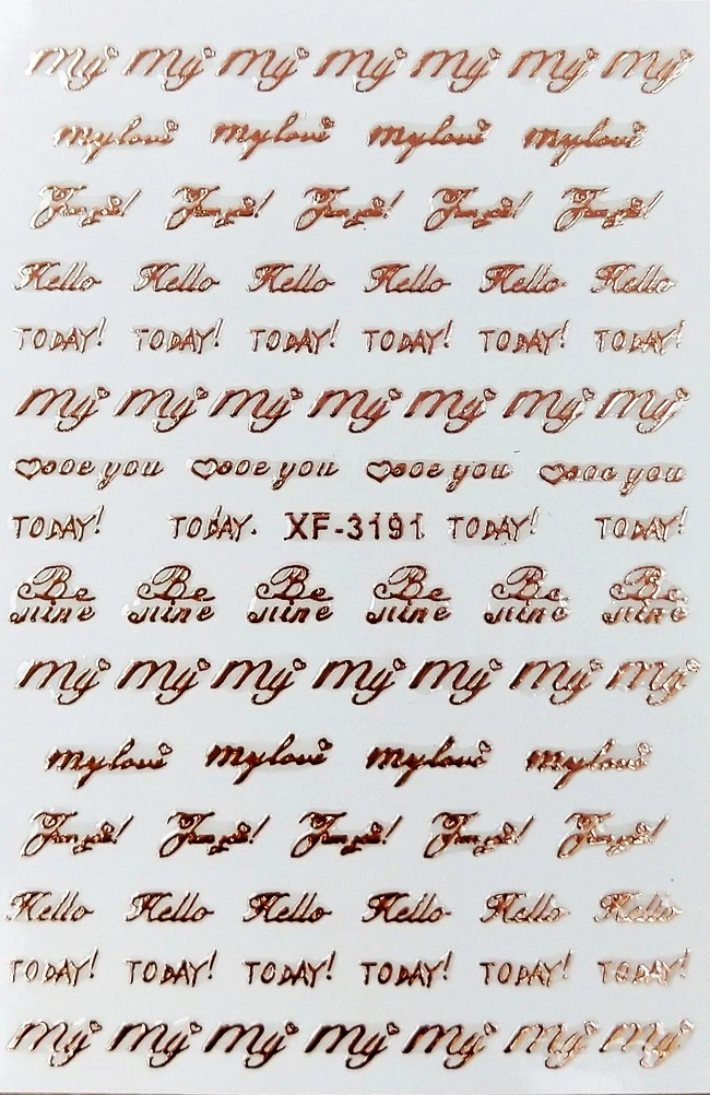 XF3191 3D наклейки для ногтей, Черное золото, луна, наклейки, белые, серебристые наклейки, дизайн, самоклеющиеся, звезды, ногти, декоративные наклейки для маникюра - Цвет: XF3191