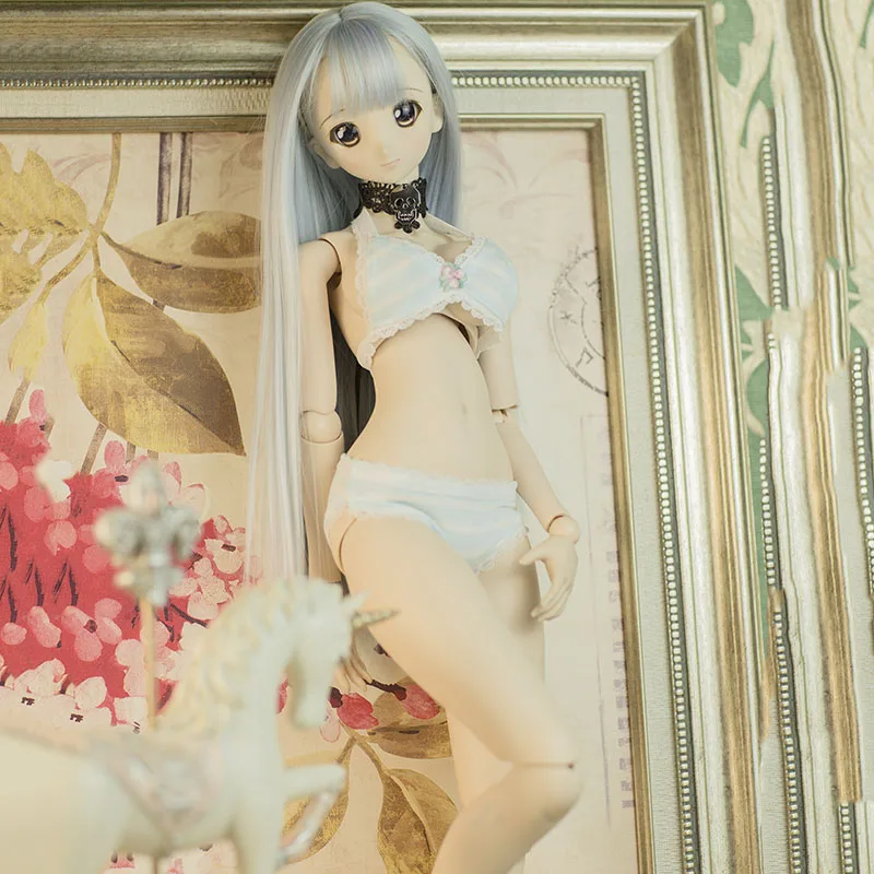 Bybrana Bjd/Sd/Ddl/Ddm/Mdd/Dddy 3 точки 4 Точки Нижнее белье синие и белые полосатые купальные