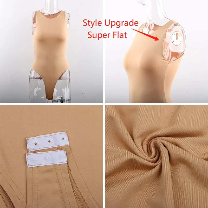 

2021 Sleeveless Summer Sexy Bodysuit Women Off Shoulder White Basic Body Top Casual Bodysuits Black New