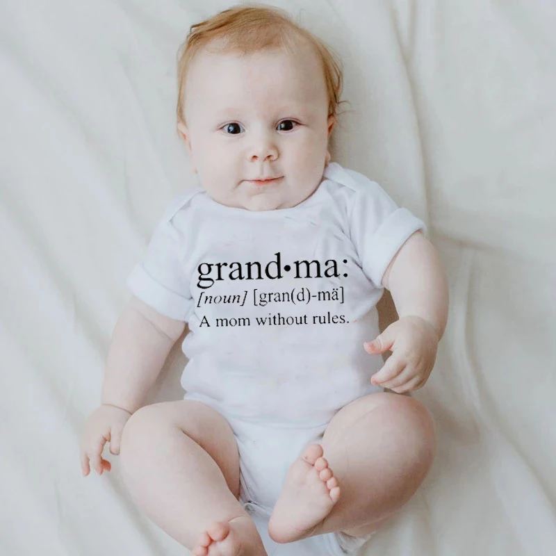 

Grandma a Mom Without Rules Newborn Baby Rompers Baby Girls Letter Print Clothes Baby Boys Roupas Bebe Infant Causal Jumpsuits