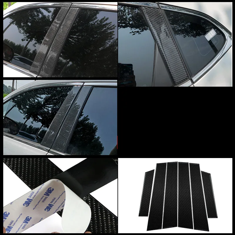 6 шт. Декоративные колонки из углеродного волокна для Haval H2 H2S 2014 2019 BC|Хромирование|