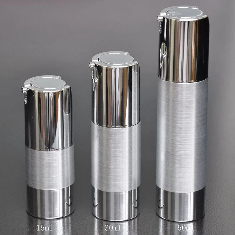 50Pcs/Llot 30ml Electroplating Silver Airless Pump Lotion Bottle Airless Bottle Plastic Bottle With Pressed Pump