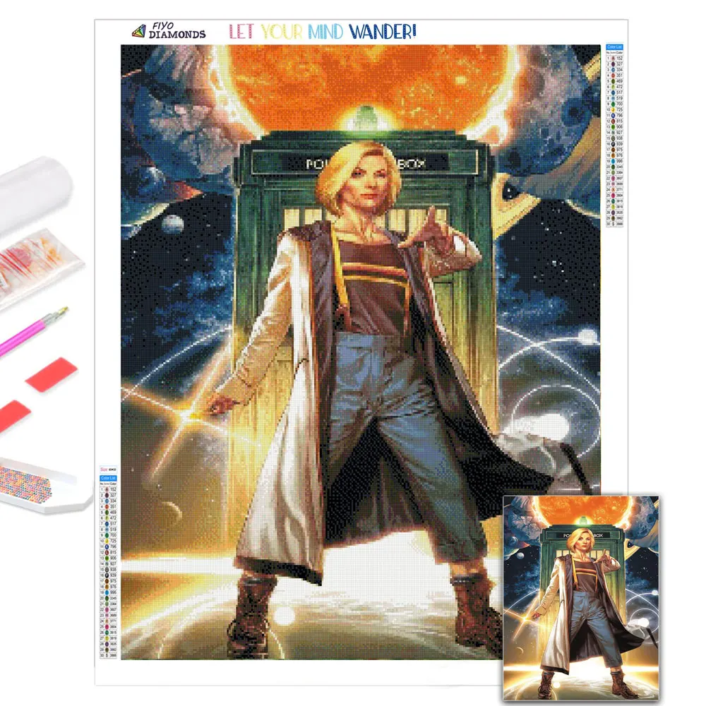 

Алмазная живопись 5D "сделай сам", "Доктор Кто", полностью Алмазная мозаика, наборы для вышивки крестиком, домашний декор, ручная работа, алмаз...