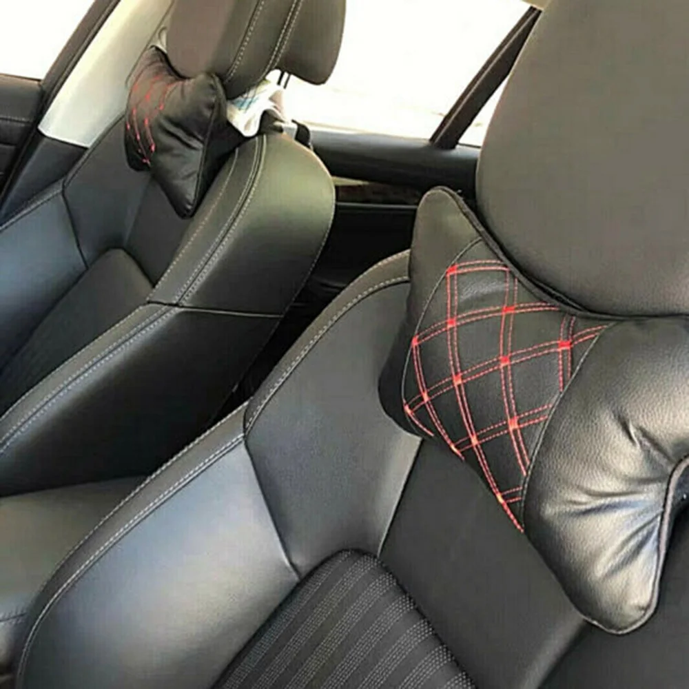 

Accessories Car Headrest Cushion Neck Pillow Office PU Leather 26cm×18cm×8cm
