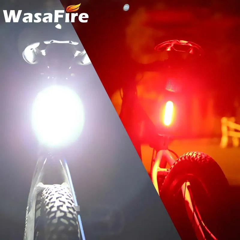 USB велосипедный задний светильник перезаряжаемый белый красный светодиодный