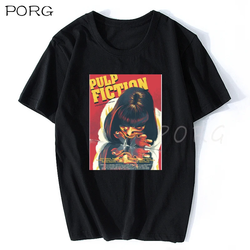 Женская футболка с коротким рукавом из фильма Миа Уоллес целлюлозная фантастика