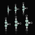 WALK FISH 10 шт.лот 3-ходовые светящиеся Вертлюги, коннектор, шариковый подшипник, поворотные сплошные кольца, поворотный стальной крючок для морской рыбалки