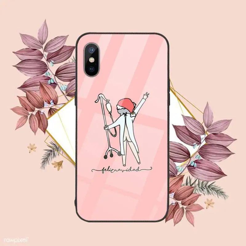 

Medicine Doctor Nurse Phone Case Tempered glass For iphone 6 6S 7 8 plus X XS XR 11 12 mini PRO MAX