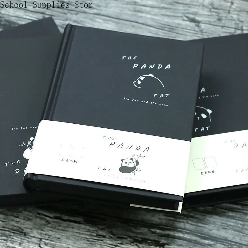 Black Paper Black Paper Inner Pages Black Card Diary Notebook Creative Blank DIY Hand-painted Hand Account Book Panda Notebooks images - 6