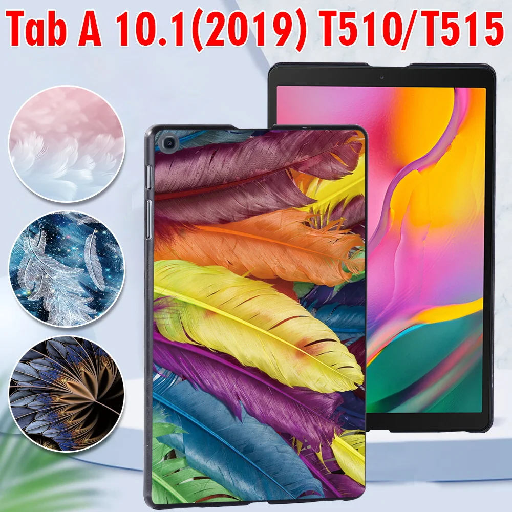 

Tablets Case for Samsung Galaxy Tab A 10.1 2019 T515/T510 Hard Anti-Fall Printed Plastic back shell Cover + Free Stylus